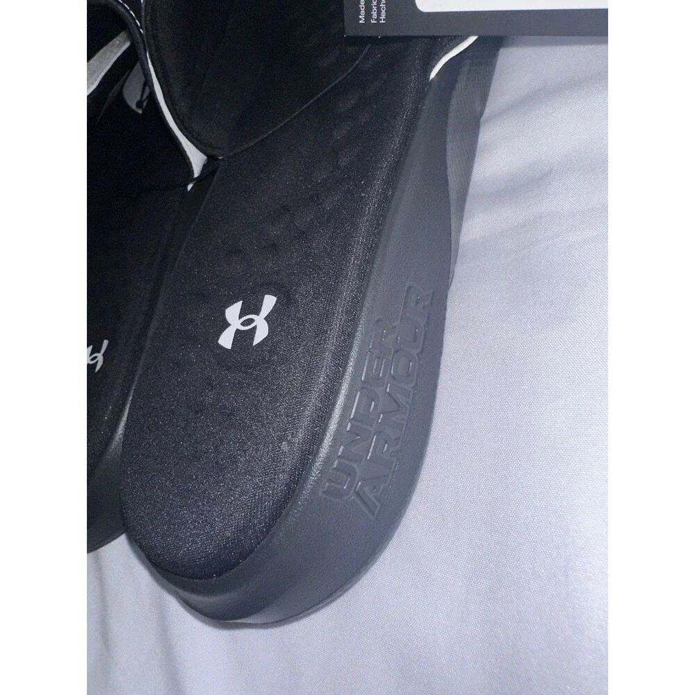 Under Armour Men's Ignite Pro Slide Sandal (003) Black/White  18 NWT